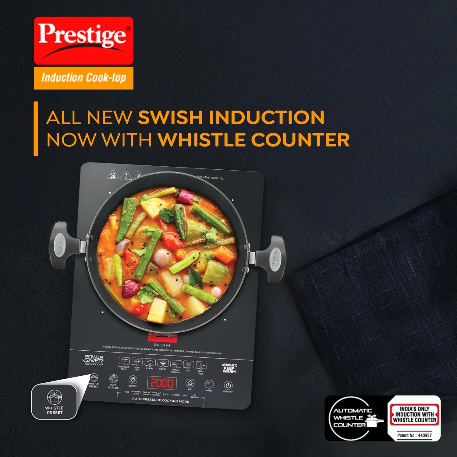 Prestige Swish V4 2000 W Induction Cooktop Automatic